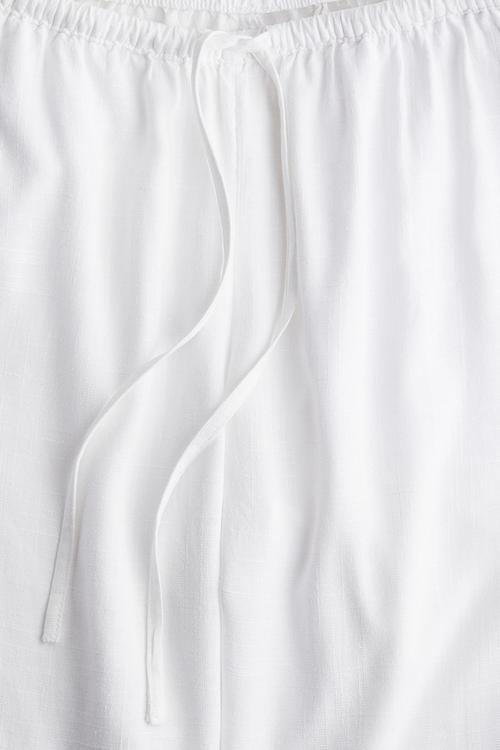 Straight drawstring trousers - white