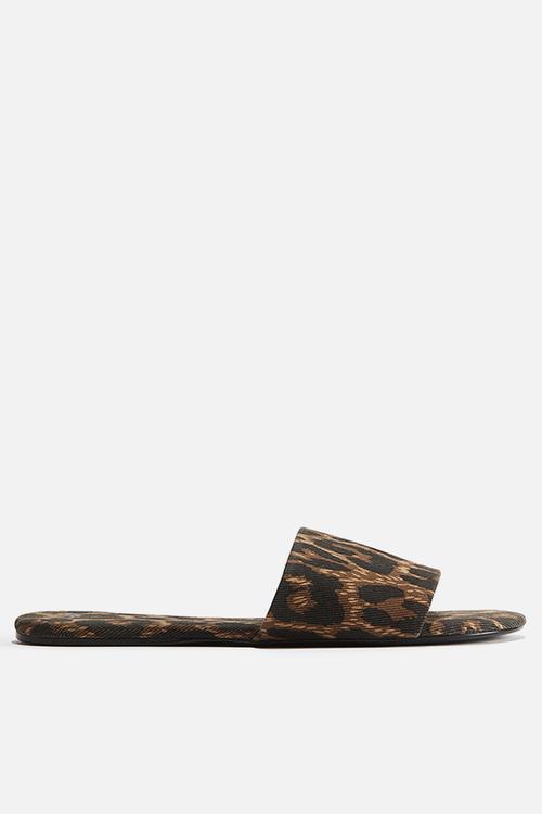 Sandals - brown leopard print