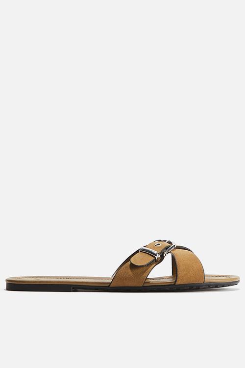 Crossover-strap sandals - beige