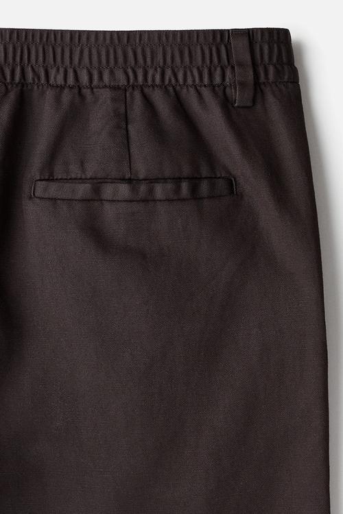 Regular fit lyocell-blend trousers - brown