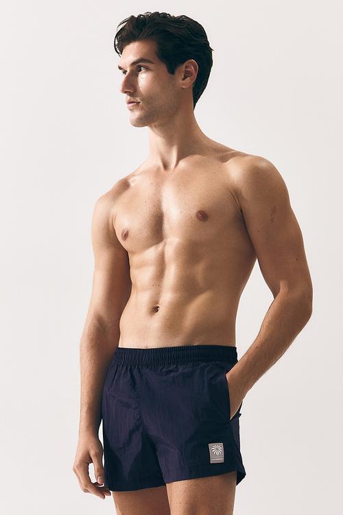Nylon swim shorts - navy blue