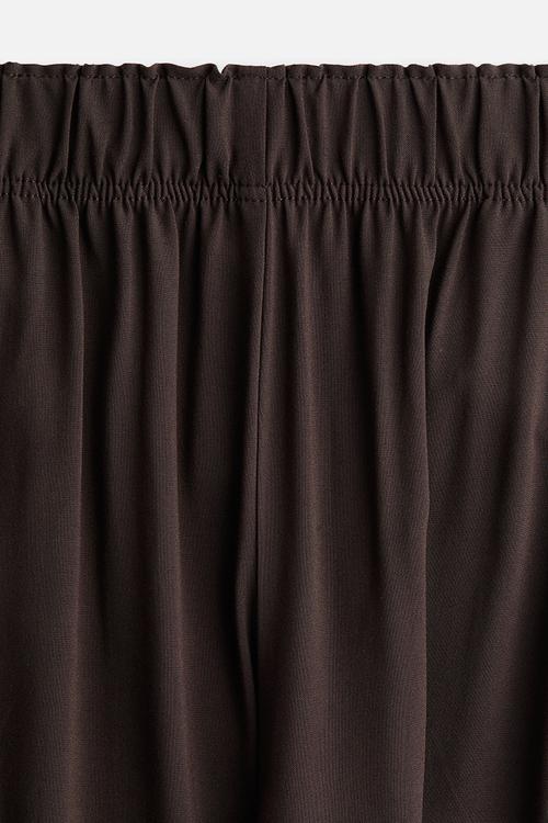 Cropped pull-on trousers - brown