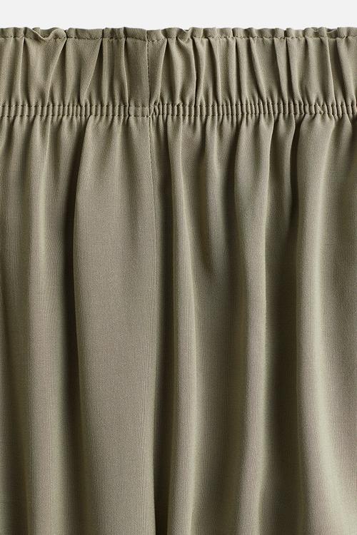 Cropped pull-on trousers - light khaki green 