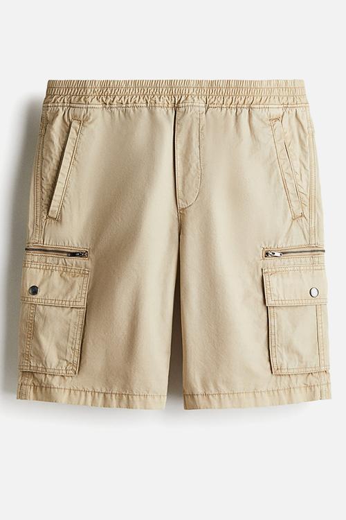 Regular fit cargo shorts - beige