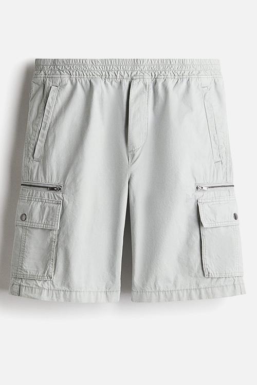 Regular fit cargo shorts - light grey