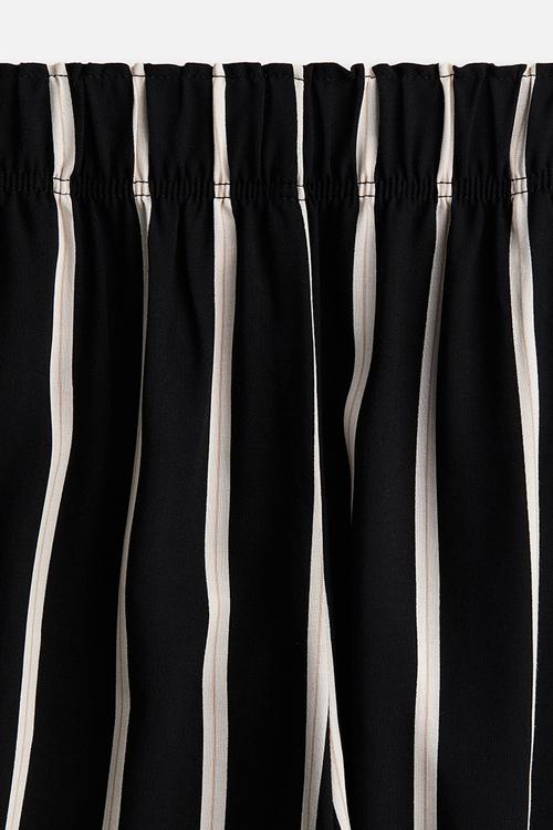Cropped pull-on trousers - black/striped