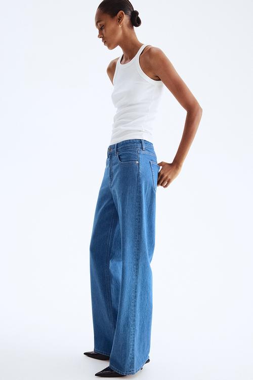 Wide high jeans - denim blue