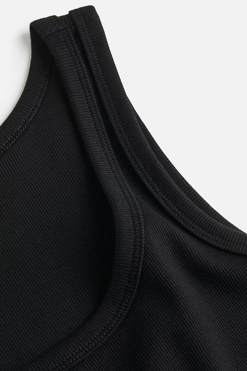 Mama ribbed vest top - black