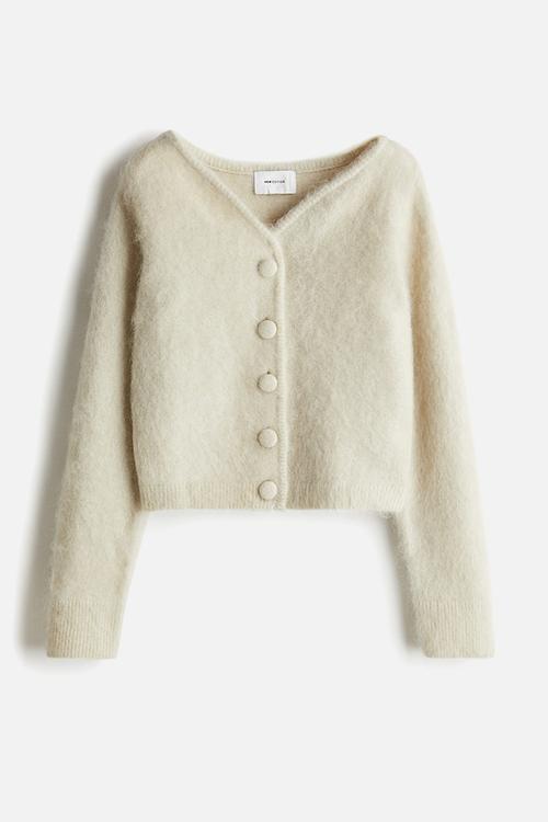 Mohair-blend cardigan - light beige