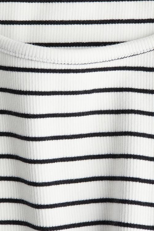 Mama ribbed vest top - white/striped