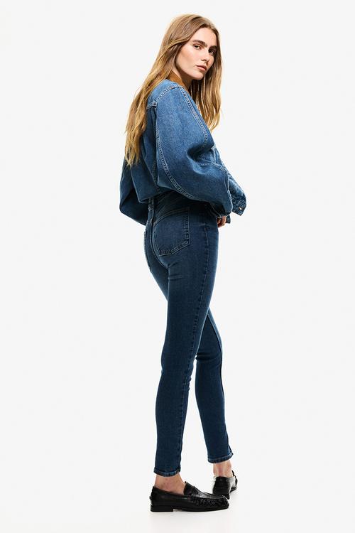 Skinny high jeans - dark denim blue