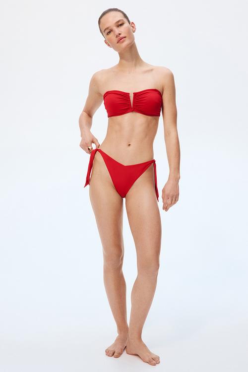 Tie tanga bikini bottoms - red