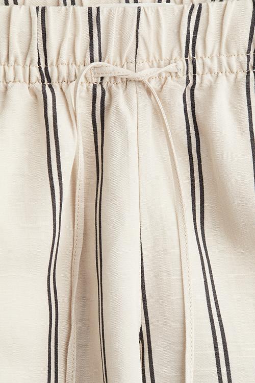 Mama before & after linen-blend trousers - light beige/striped