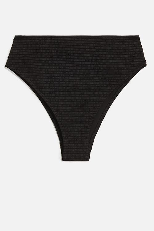 High waist cheeky bikini bottoms - black
