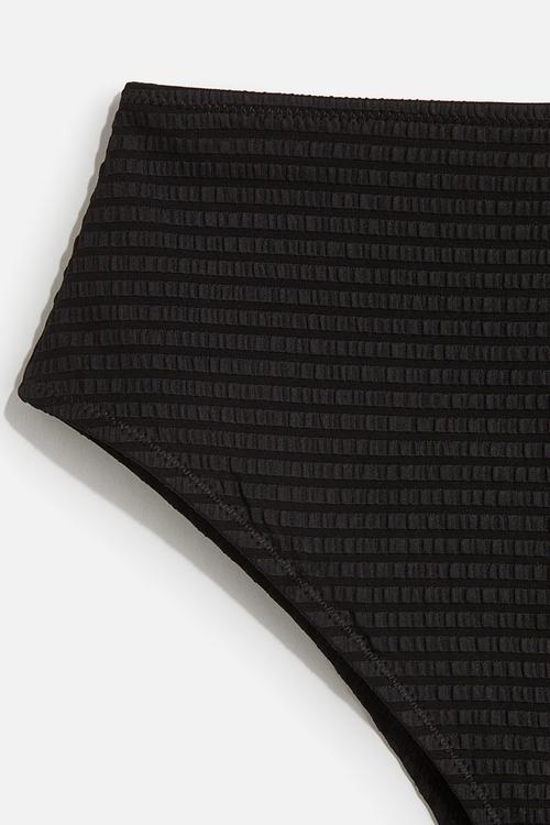High waist cheeky bikini bottoms - black