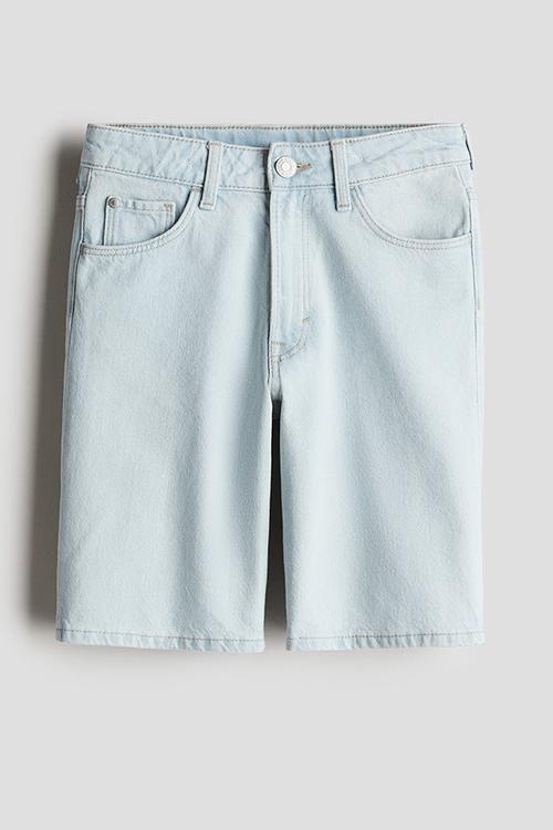 Loose-fit denim shorts - light denim blue