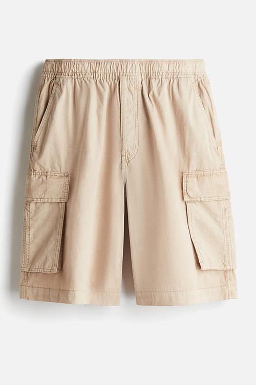 Loose fit cargo shorts - beige