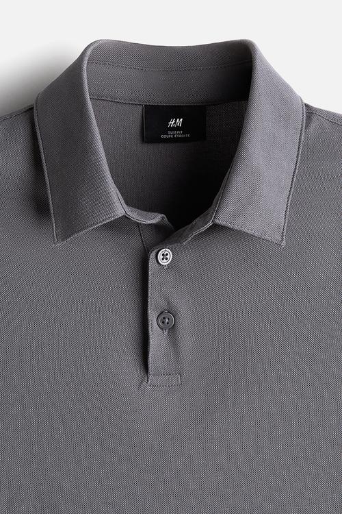 Coolmax® slim fit polo shirt - dark grey
