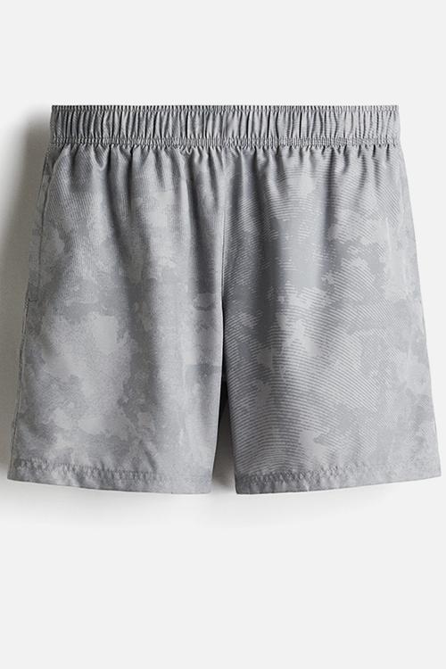 Mid-length sports shorts with drymove™ - grey patterned