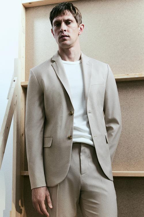 Slim fit jacket - beige