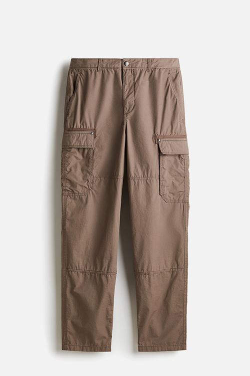 Relaxed fit cargo trousers - dark beige