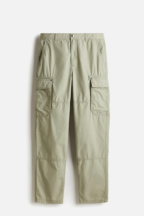 Relaxed fit cargo trousers - pistachio green