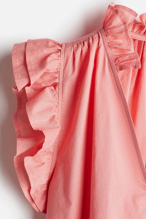 Frill-trimmed blouse - pink
