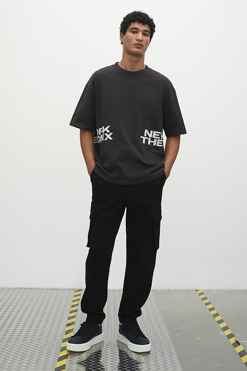 Loose fit washed T-shirt - dark grey the bronx