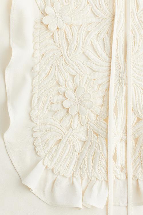 Embroidered blouse - cream