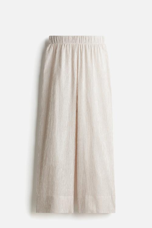 Wide trousers - white & brown striped