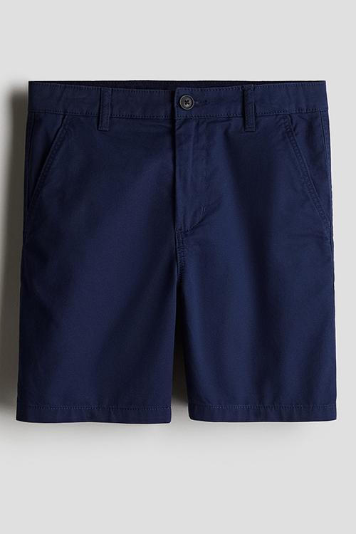 Cotton chino shorts - navy blue