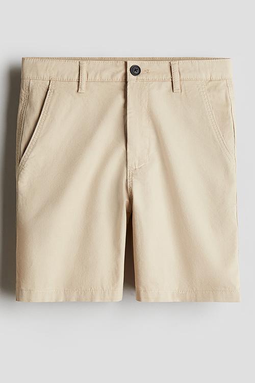 Cotton chino shorts - light beige