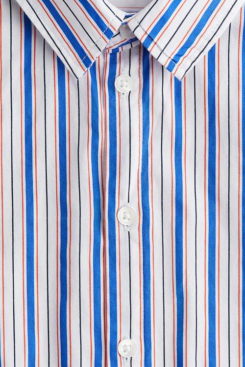 Cotton poplin shirt - white/striped 