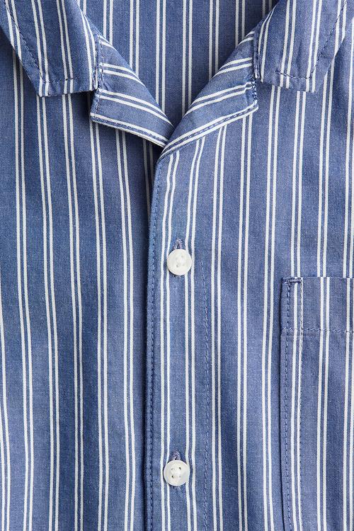 Poplin resort shirt - blue/striped