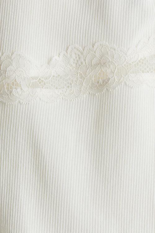 Lace-detail strappy top - white