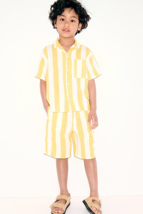 Muslin shorts - yellow/striped