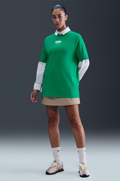 W Nsw Classics Os Tee - Stadium Green/Pink Foam
