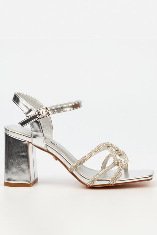 Raine 1 Open Toe Ankle Strap - Silver