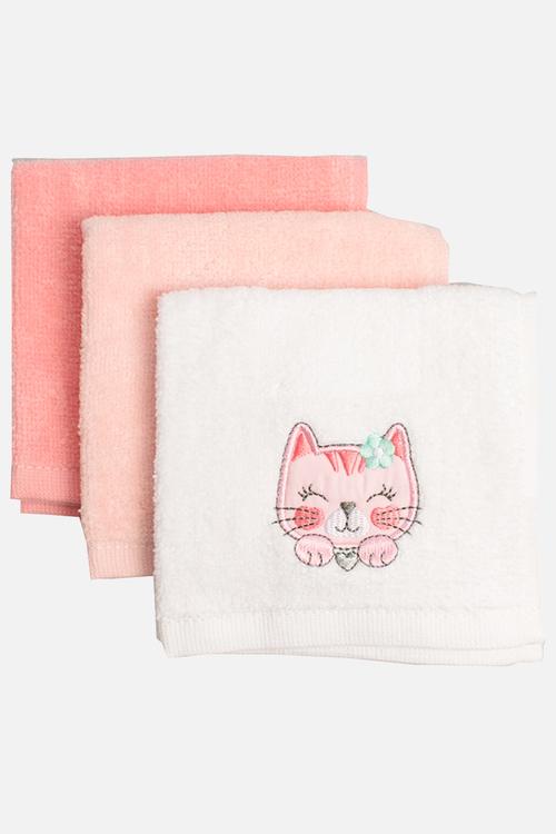 3PK Cats Face Cloth