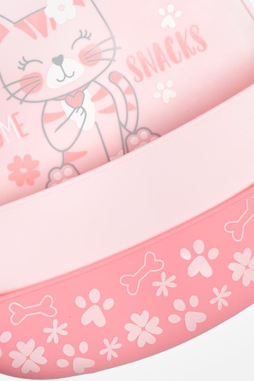 2PK Cats Print Silicone Bibs-  pink