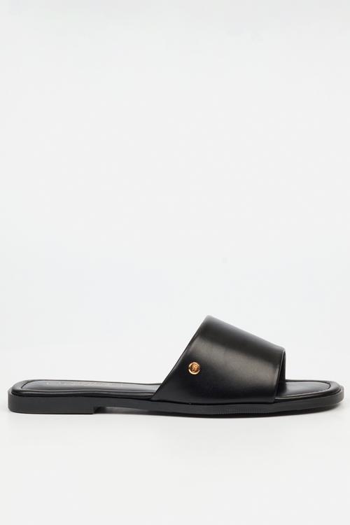 Cream 1 flat sandal - black