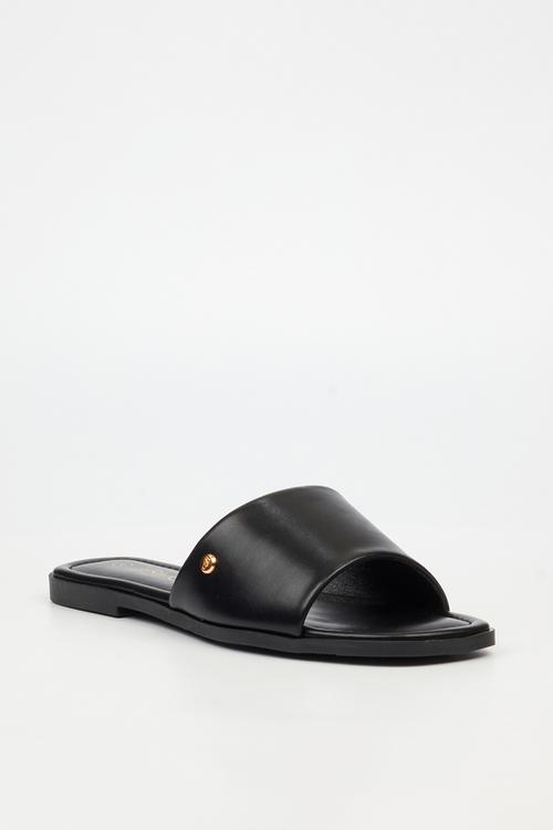 Cream 1 flat sandal - black