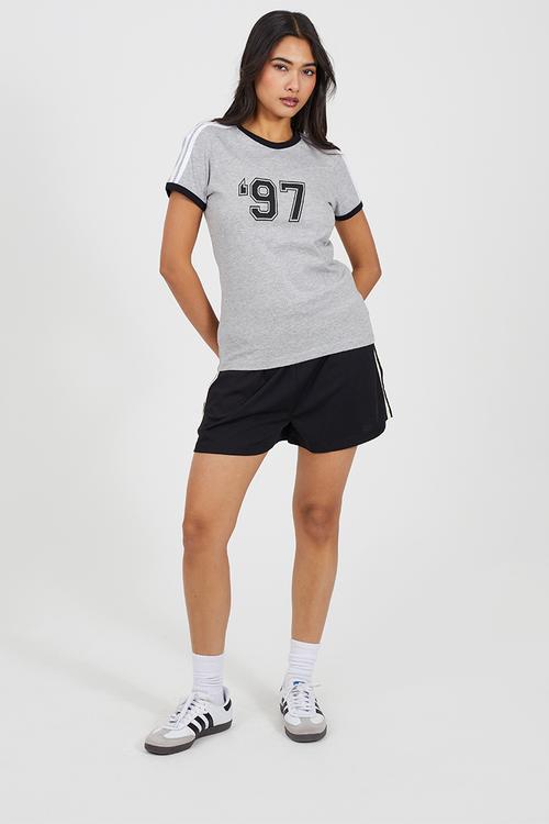Ladies Side Stripe Short - Black/Cream