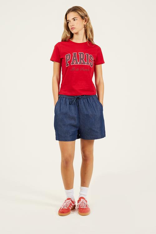 Ladies Drawcord Chambray Shorts - Indigo
