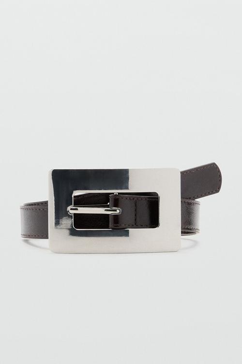 Mirror belt-dark brown