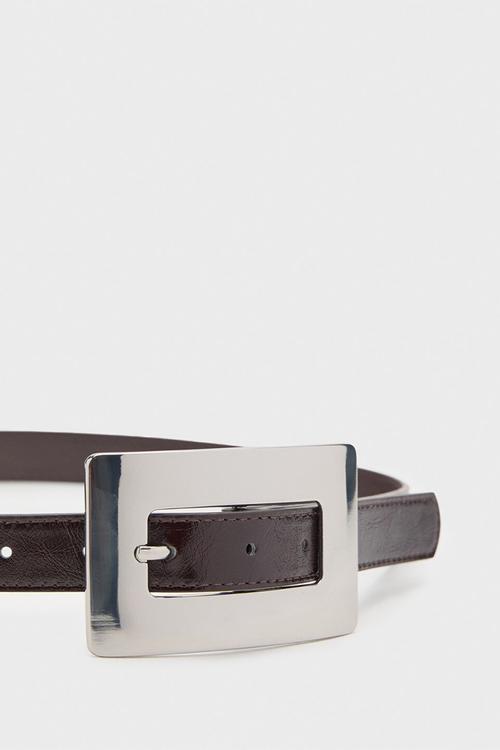 Mirror belt-dark brown