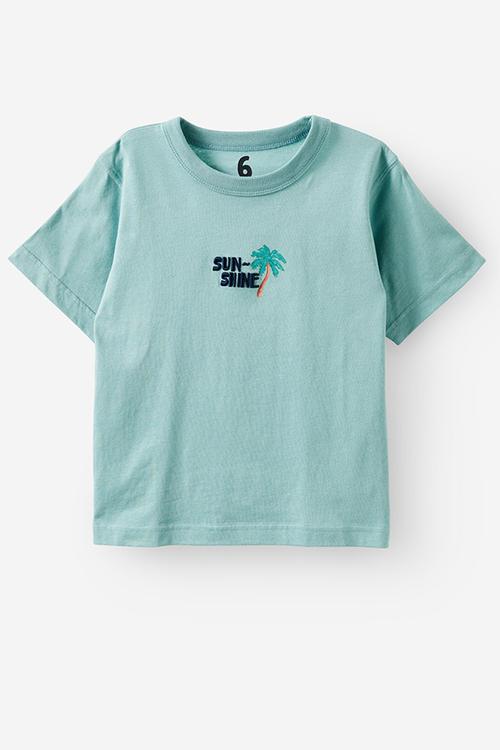 Jonny short sleeve graphic print tee - rusty aqua/sunshine