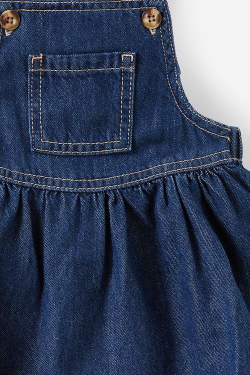 Peggy denim pinafore - mid blue wash
