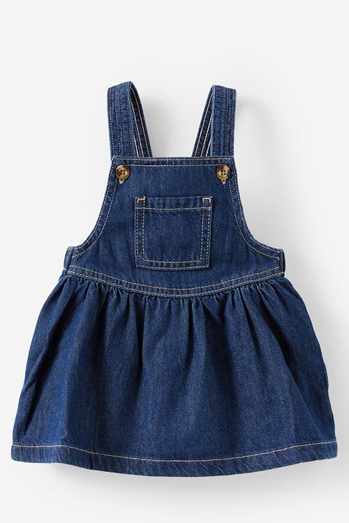 Peggy denim pinafore - mid blue wash