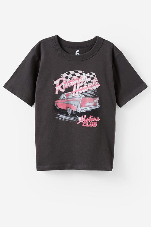 Poppy oversize graphic print tee - phantom/racer moto